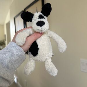 Jellycat Small Bashful Puppy Plush - Black and White